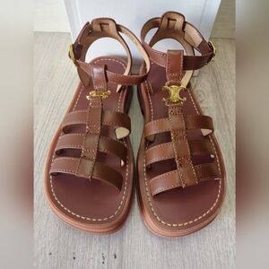 Celine Triomphe Leather Sandals Size 39